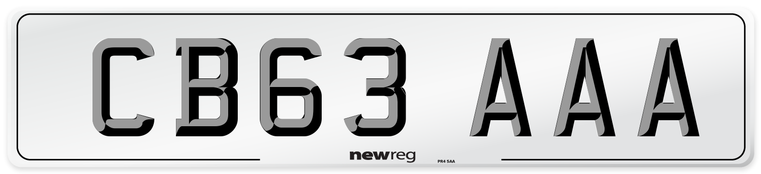 CB63 AAA Number Plate from New Reg